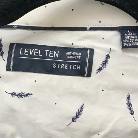 Level TEN dark blue mens buttoned down shirt . L - Picture 6 of 6